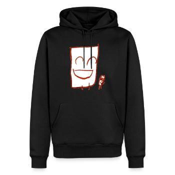 Happy fellas (white) - Men’s Premium Organic Hoodie - black - Front - Nico (187cm)