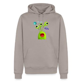 Grüner Marsiano T-shirt - Männer Premium Bio Hoodie - Taupe - Vorne - Nico (187cm)