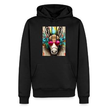 Sonnenbrille - Männer Premium Bio Hoodie - Schwarz - Vorne - Nico (187cm)