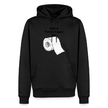 "World Toilet Paper Day" funny design - Men’s Premium Organic Hoodie - black - Front - Nico (187cm)