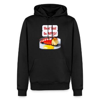Drôle de design de homard « Meilleure queue de Terre-Neuve-et-Labrador! » - Sweat à capuche Premium bio Homme - noir - Devant - Nico (187cm)