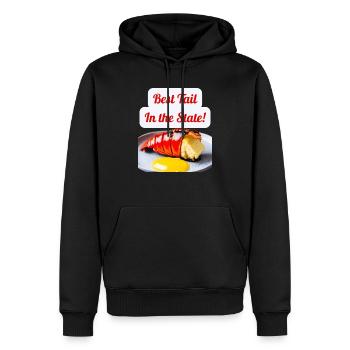 Drôle de conception de homard « Meilleure queue de l’État! » - Sweat à capuche Premium bio Homme - noir - Devant - Nico (187cm)