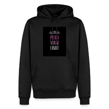 Poussez votre cœur - Sweat à capuche Premium bio Homme - noir - Devant - Nico (187cm)