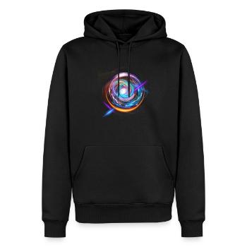 NeOn BYBB - Männer Premium Bio Hoodie - Schwarz - Vorne - Nico (187cm)