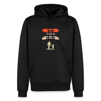 Vater Tochter Chaos Team - Männer Premium Bio Hoodie - Schwarz - Vorne - Nico (187cm)