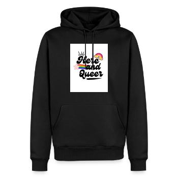 Retro Typographic Pride T-shirt - Männer Premium Bio Hoodie - Schwarz - Vorne - Nico (187cm)
