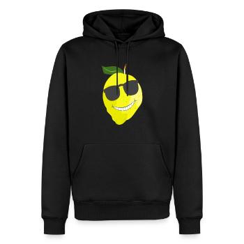 Zitrone glücklich - Männer Premium Bio Hoodie - Schwarz - Vorne - Nico (187cm)
