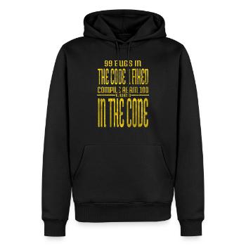 Programmation informatique développeur frontend présent - Sweat à capuche Premium bio Homme - noir - Devant - Nico (187cm)