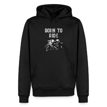 Born to ride - Men’s Premium Organic Hoodie - black - Front - Nico (187cm)