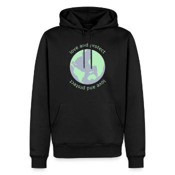 Aimer et protéger la planète Terre Cadeau climatique - Sweat à capuche Premium bio Homme - noir - Devant - Nico (187cm)
