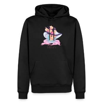 Vierge - Sweat à capuche Premium bio Homme - noir - Devant - Nico (187cm)