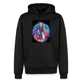 Luna le Dragon Céleste de la Lune - Sweat à capuche Premium bio Homme - noir - Devant - Nico (187cm)