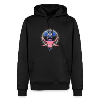 Rosa - Männer Premium Bio Hoodie - Schwarz - Vorne - Nico (187cm)