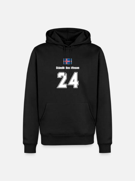 Island Trikot Nr.24 - Männer Premium Bio Hoodie - Schwarz