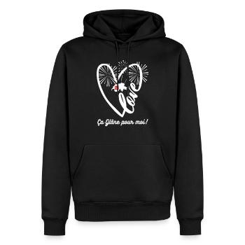 Série spéciale Fête Nationale Ça Glâne pour Moi - Sweat à capuche Premium bio Homme - noir - Devant - Nico (187cm)