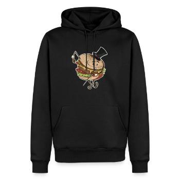 GentlBurger - Men’s Premium Organic Hoodie - black - Front - Nico (187cm)