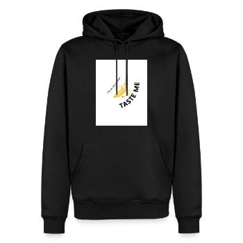 Taste Me Funny tshirt Design Banana - Männer Premium Bio Hoodie - Schwarz - Vorne - Nico (187cm)