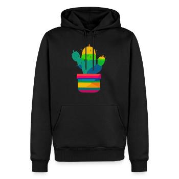 Mexikanischer farbiger Kaktus - Männer Premium Bio Hoodie - Schwarz - Vorne - Nico (187cm)