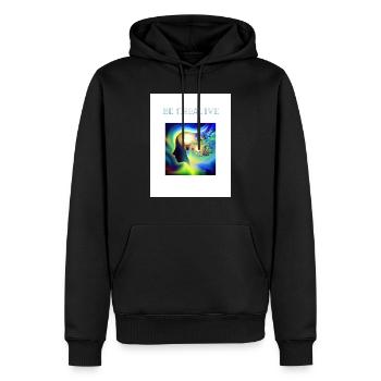 Seien Sie kreativ - Männer Premium Bio Hoodie - Schwarz - Vorne - Nico (187cm)