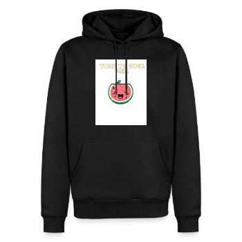 Kawaii Wassermelone - Männer Premium Bio Hoodie - Schwarz - Vorne - Nico (187cm)