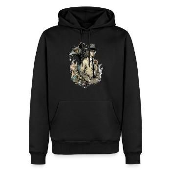 Hervé Werwolf - Männer Premium Bio Hoodie - Schwarz - Vorne - Nico (187cm)