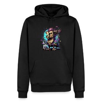 Graffiti Monster - Männer Premium Bio Hoodie - Schwarz - Vorne - Nico (187cm)