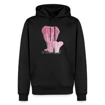 « Elephant », Boho Line Art Design, série « Big 5 » - Sweat à capuche Premium bio Homme - noir - Devant - Nico (187cm)
