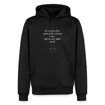 Bibelvers - Psalm 62,6 - Männer Premium Bio Hoodie - Schwarz - Vorne - Nico (187cm)