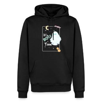 It's Boo Time! Halloween Ghost Spooky T-Shirt Unis - Men’s Premium Organic Hoodie - black - Front - Nico (187cm)