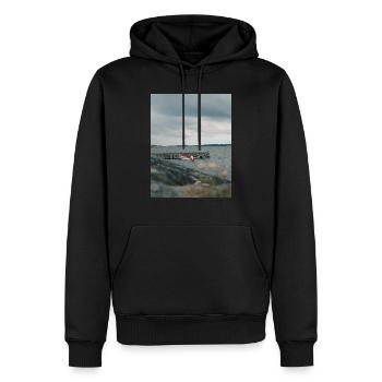 océan - Sweat à capuche Premium bio Homme - noir - Devant - Nico (187cm)