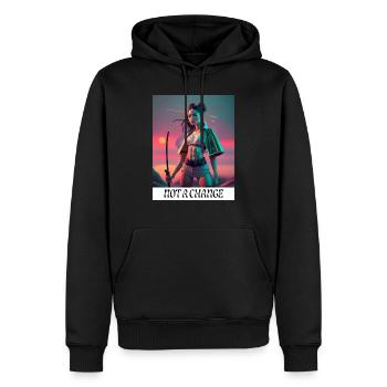Keine Änderung - Männer Premium Bio Hoodie - Schwarz - Vorne - Nico (187cm)