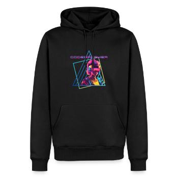 Codebreaker - Men’s Premium Organic Hoodie - black - Front - Nico (187cm)