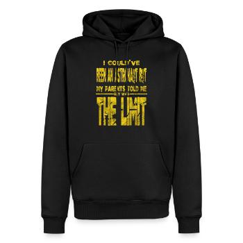 humor statement astrophysics fun spaceship happy - Männer Premium Bio Hoodie - Schwarz - Vorne - Nico (187cm)