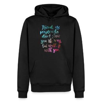 Bons amis - Sweat à capuche Premium bio Homme - noir - Devant - Nico (187cm)