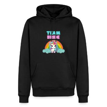 Conception de licorne « Team Bride » - Sweat à capuche Premium bio Homme - noir - Devant - Nico (187cm)