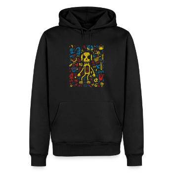 Der groovige Jive des Skeletts - Männer Premium Bio Hoodie - Schwarz - Vorne - Nico (187cm)