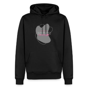Tout va mieux quand on est ensemble - Sweat à capuche Premium bio Homme - noir - Devant - Nico (187cm)