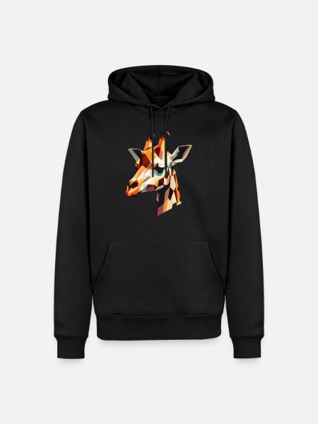 Tête de girafe géométrique - Sweat à capuche Premium bio Homme - noir