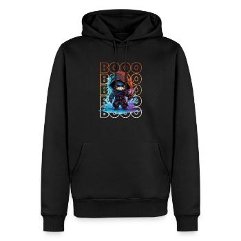 Chibi Swing & Booo! Verspieltes Reaper-T-Shirt!" - Männer Premium Bio Hoodie - Schwarz - Vorne - Nico (187cm)