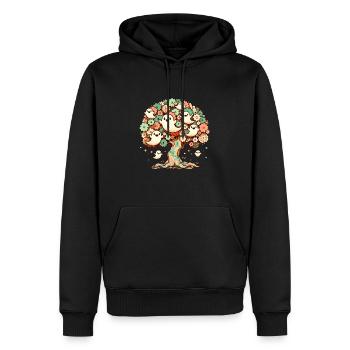 Vintage Ghost Tree T-Shirt - Männer Premium Bio Hoodie - Schwarz - Vorne - Nico (187cm)