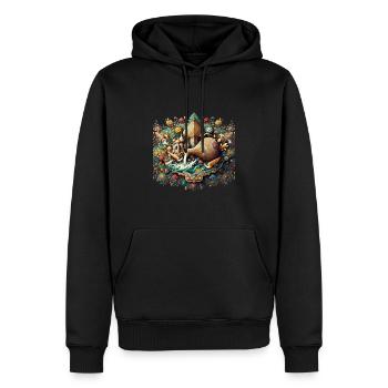 jarre rempli d'eau inspiré d'art persan - Sweat à capuche Premium bio Homme - noir - Devant - Nico (187cm)