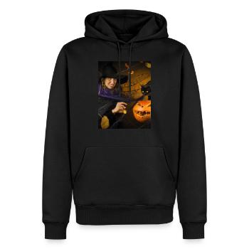 halloween 2023 - Sweat à capuche Premium bio Homme - noir - Devant - Nico (187cm)