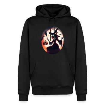 Halloween - Sweat à capuche Premium bio Homme - noir - Devant - Nico (187cm)