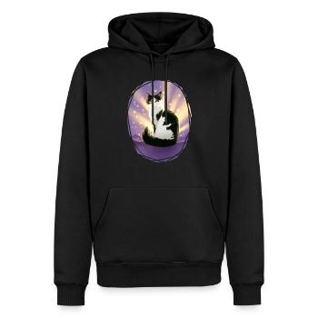 Noir Blanc Chat Violetshine Violetshine - Sweat à capuche Premium bio Homme - noir - Devant - Nico (187cm)