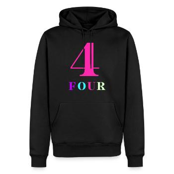 Four-4e anniversaire - Sweat à capuche Premium bio Homme - noir - Devant - Nico (187cm)