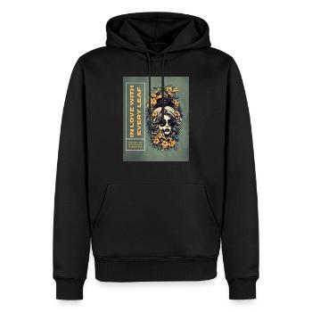 Verliebt in jedes Blatt - Männer Premium Bio Hoodie - Schwarz - Vorne - Nico (187cm)