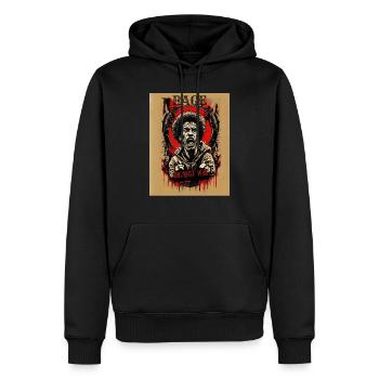 Rage contre la guerre - Sweat à capuche Premium bio Homme - noir - Devant - Nico (187cm)