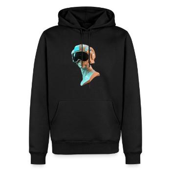 Verschieden - Männer Premium Bio Hoodie - Schwarz - Vorne - Nico (187cm)