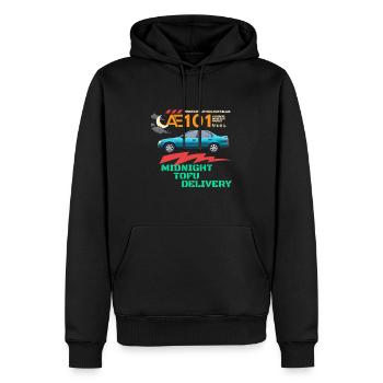 Midnight tofu delivery - Men’s Premium Organic Hoodie - black - Front - Nico (187cm)