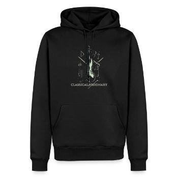 Minimalistisches Edles Design für Klassik-Fans - Männer Premium Bio Hoodie - Schwarz - Vorne - Nico (187cm)